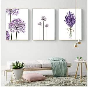 Mulmf Arte De La Pared Pintura De La Lona Estilo Nórdico Moderno Flores