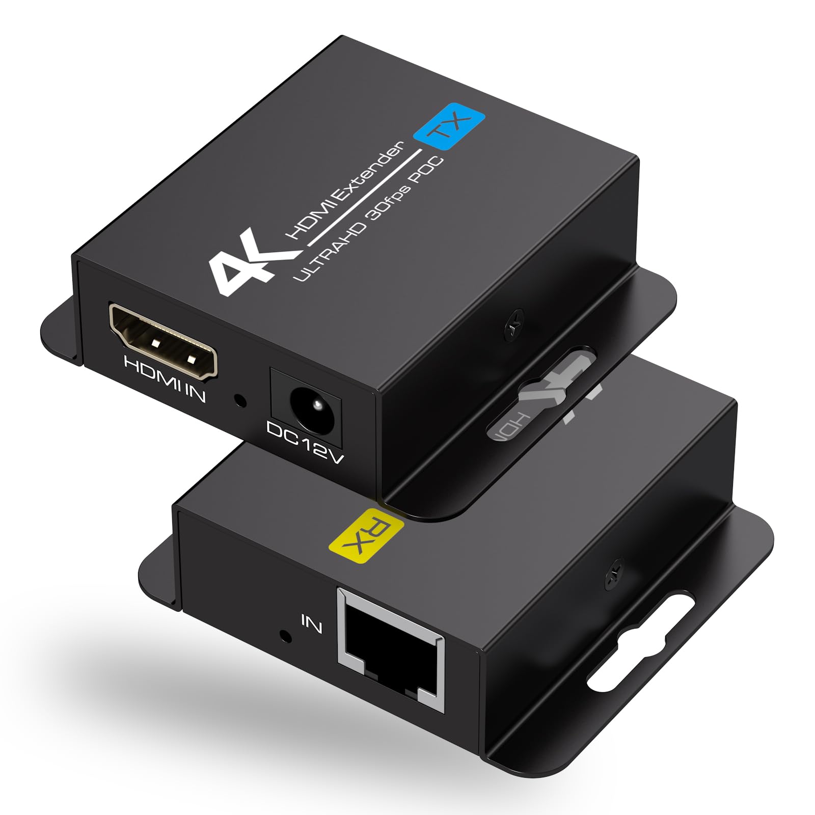 VEDINDUST 4K30Hz HDMI Extender Over 131FT Transmitter and Receiver Over Cat5e/6/7 RJ45 HDMI Ethernet Adapter Support 4K 1080P HD 3D POC EDID — image 1