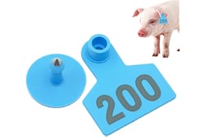 PAULOZYN 100PCS Cattle Ear Tags Livestock Pigs Identification TPU Precision Tags with Number 101-200 for Cows Goats Sheep Calf Animal (Blue)