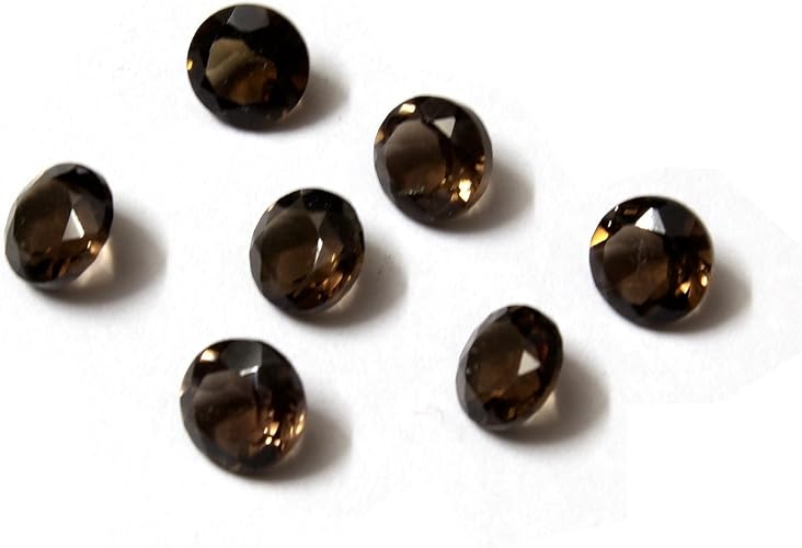 Amazon Brightjewelsグレーカラー天然ブラジルスモーキークォーツaa品質4 Mmサイズファセットラウンド形状loose宝石 グレー ルースストーン 通販