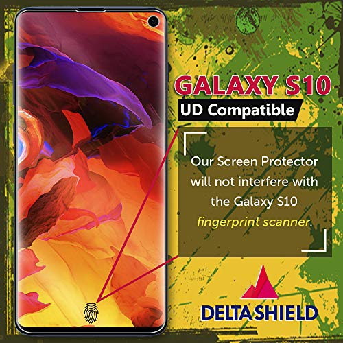 DeltaShield Screen Protector for Samsung Galaxy S10 (6.1 inch)(2-Pack)(Case Compatible Design) BodyArmor Anti-Bubble Military-Grade Clear TPU Film
