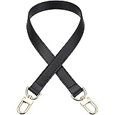 uxcell 23.6 Inch Genuine Leather Purse Strap, 0.71 Inch Wide Shoulder Bag Strap Replacement Purse Straps Replacement for Women DIY Handbag Underarm Shoulder Bags, Black