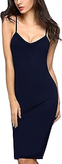 AvidloveWomen Full Slips Sexy Chemise Nightgown V Neck Straight Dress Nightwear S-4XL