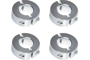 (4-Pack) SINOAXISSPACE Shaft Collar 1" Bore, Zinc Plated Double Split Clamp-On Shaft Collars Style, 1-3/4" OD, 1/2" Thickness, with M4 Set Screws