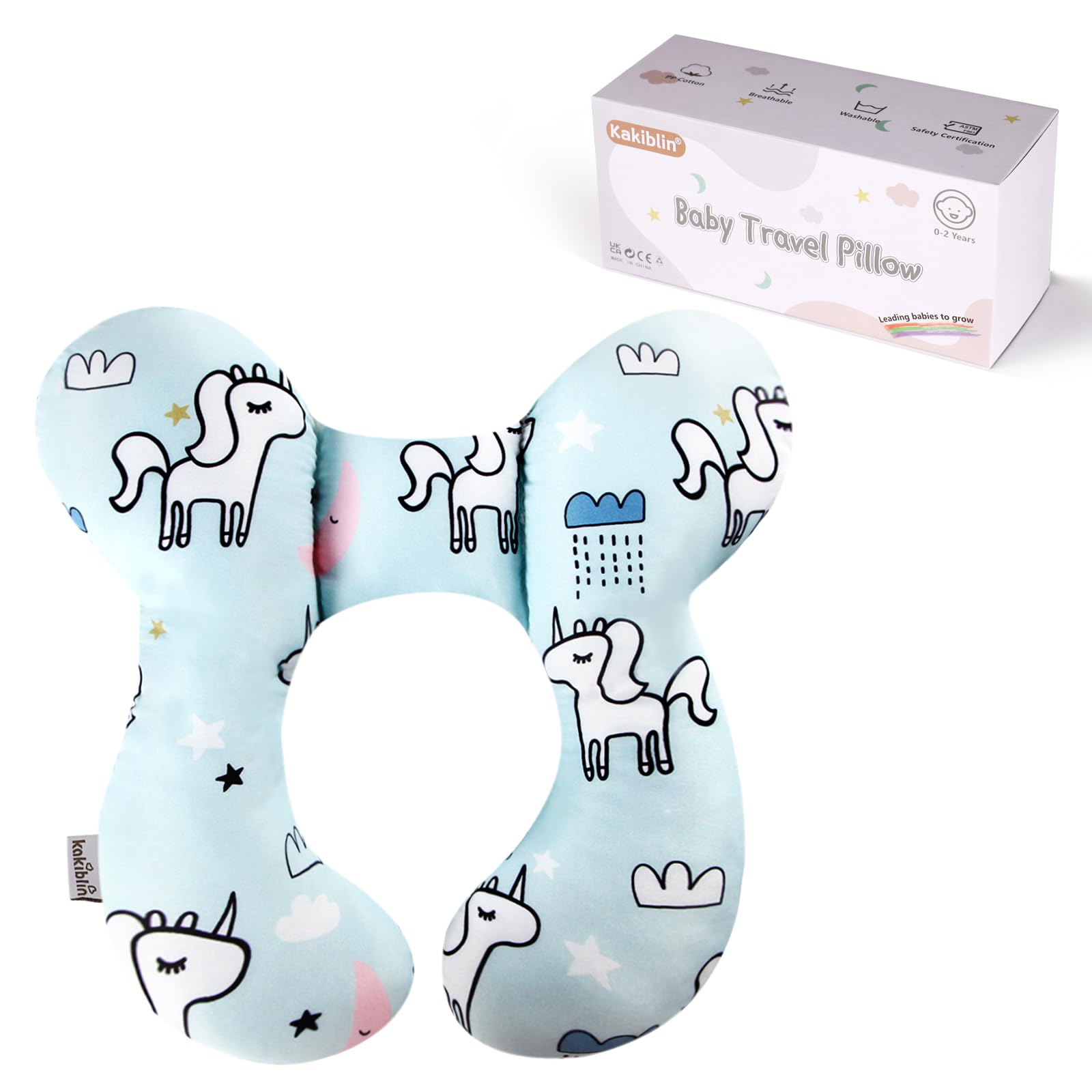 Photo 1 of KAKIBLIN Baby Neck Pillow, Baby Travel Pillow, Baby Support Pillow,Upgraded Baby Neck Pillows for Car Seat Toddler Head and Neck Support Pillow for Car Seat, Pushchair(Unicorn)
