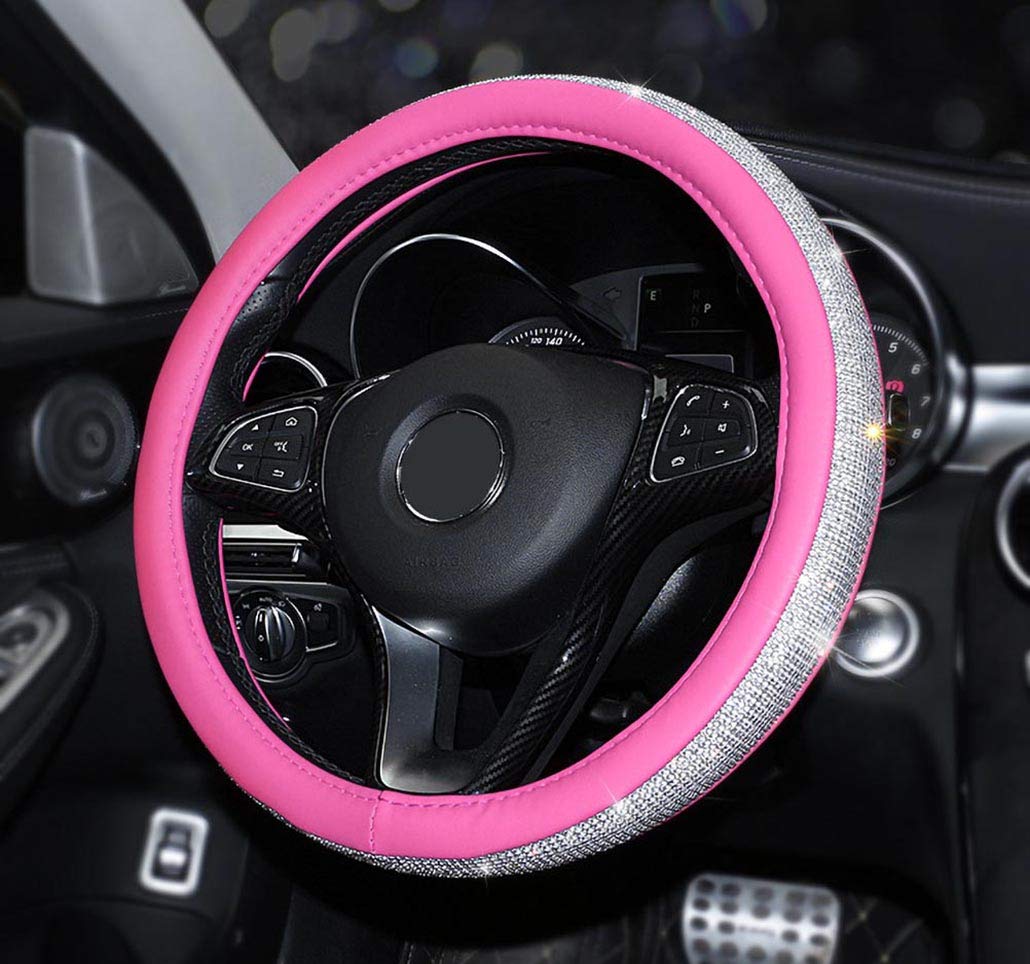 Universal Sparkly Diamond car Steering Wheel Cover Full Bling bling