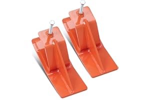 OUKIDR Heavy Duty Tractor Bucket Protector 2pcs Ski Edge Protector, Turf Tamer Skid Protector Steel Tractor Bucket Attachments for Snow Removal, Gravel Spreading, Orange