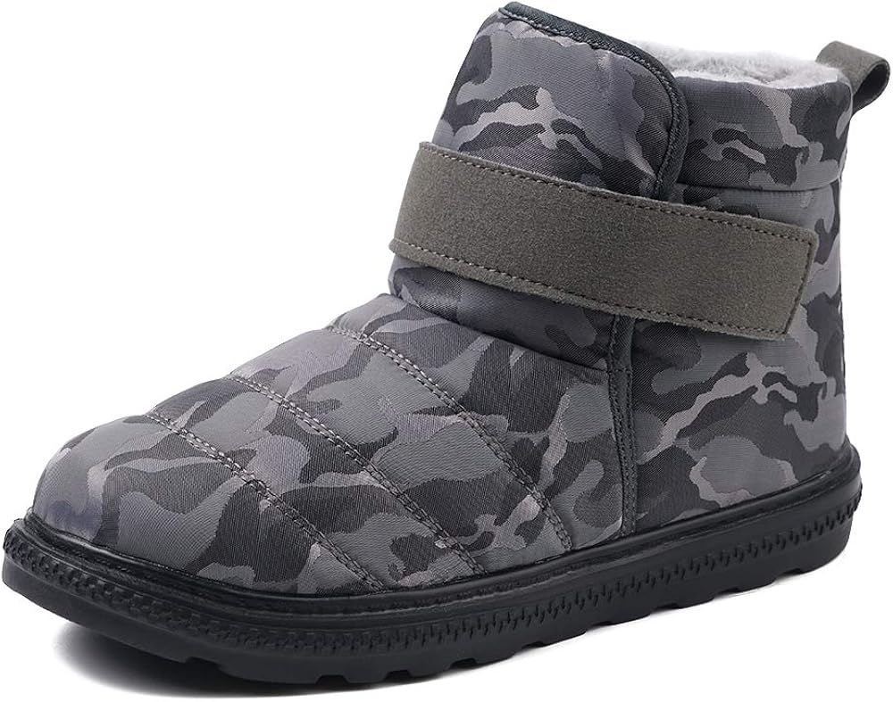 men outdoor waterproof warm lining hook loop casual ankle boots