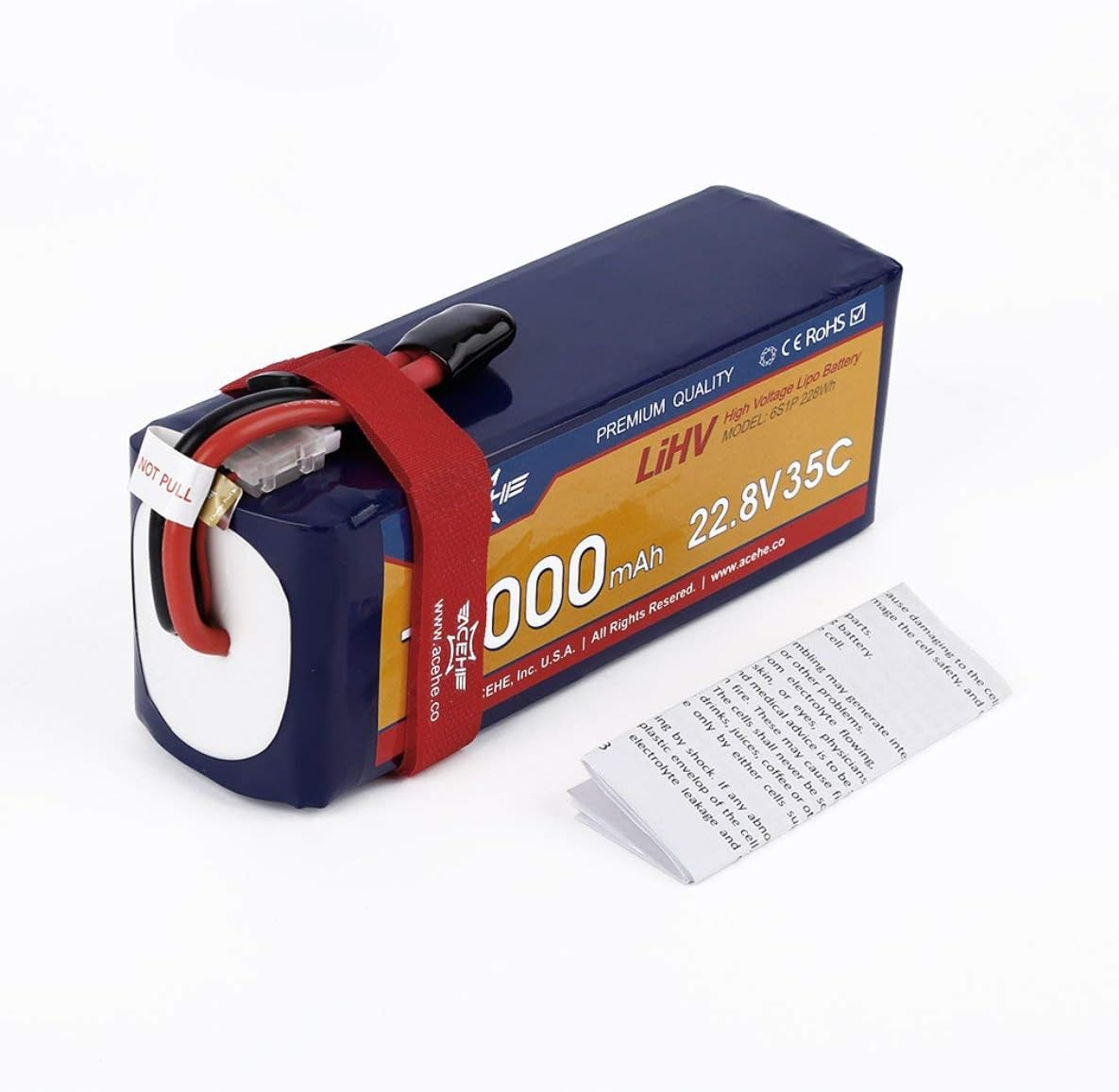 Noradtjcca 22.8V 10000mAh 35C 6S1P 228Wh XT60 Plug High Voltage Lipo Battery