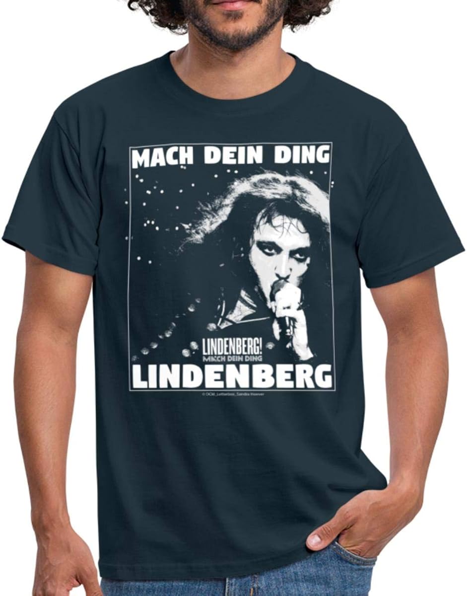 Lindenberg! Mach Dein Ding! Spruch Porträt Männer T-Shirt, XL, Navy