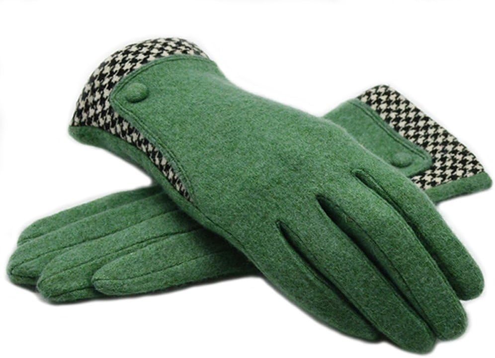 The Orient Bee Women's Unique Cashmere Gloves Mittens for Spring and Autumn(3 green)