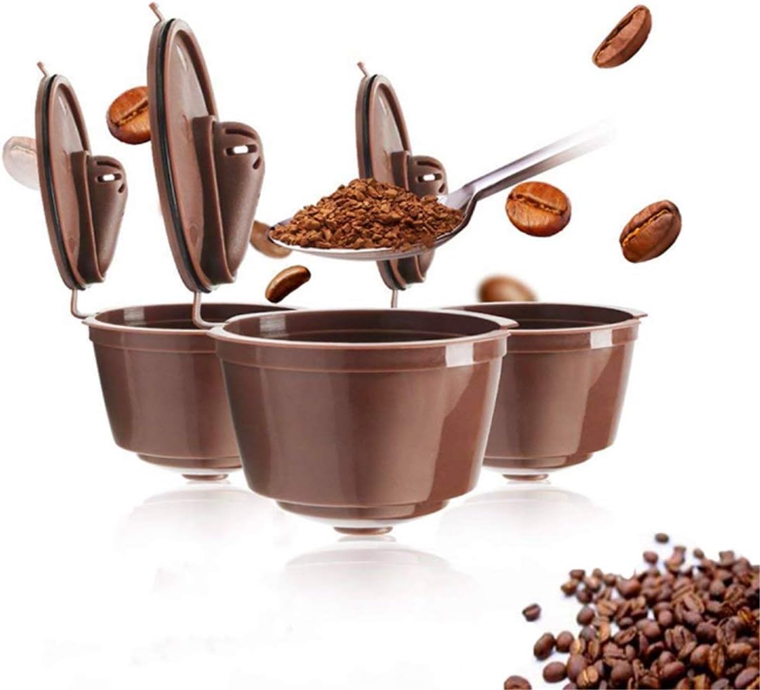 IMIKE Upgraded Version Reusable Coffee Capsules Pods Pack of 3 for Nescafe Dolce Gusto Brewers, Make Coffee Grinds More Uniform