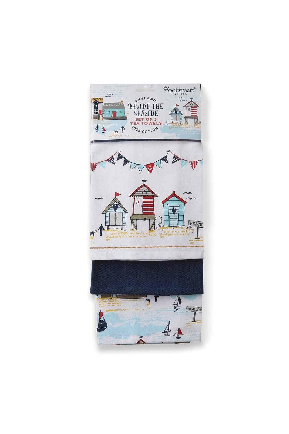 Cooksmart Beside The Seaside Pack of 3 Tea Towels