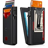 Ruiici Wallet for Men, Slim Minimalist Wallet with Money Clip＆ID Window, RFID Blocking Pop-Up Credit Card Holder, Smart Auminum Mens Wallet Holds 9-13 Cards (Gift Box) (Black)