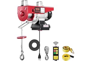 VEVOR Electric Hoist with Wireless Remote Control, 110v 440lbs Electric Hoist with Remote Control, 40ft/20ft Lifting Height Motor, for Garage Warehouse Factory