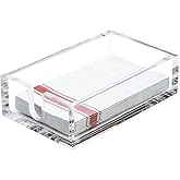 IEEK Acrylic Guest Towel Napkin Holder,Clear Bathroom Paper Hand Towels Storage Tray Modern Buffet Napkin Caddy,Fancy Flat Napkin Holders For Kitchen or Dining Room,9x5.5x2.5 Inch,Pack of 1
