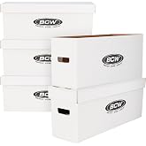BCW Long Comic Book Storage Boxes (5 Boxes) - Corrugated Materials - Comic Book Collecting Supplies (Great for All Type of Comics)