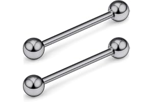 SCERRING Grade 23 Titanium Externally Threaded Nipple Bar Barbell Rings Piercing Retainer 14G 16G Sold as a Pair