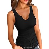 VICHYIE Tank Tops for Women Summer Sleeveless Shirts V Neck Ribbed Slim Fitted Tops Cami Blouses