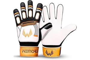 WEMORA Soccer Goalie Gloves for Kids Youth Junior Boys 4mm Anti Slip Strong Grips Palm Football Goalkeeper Gloves