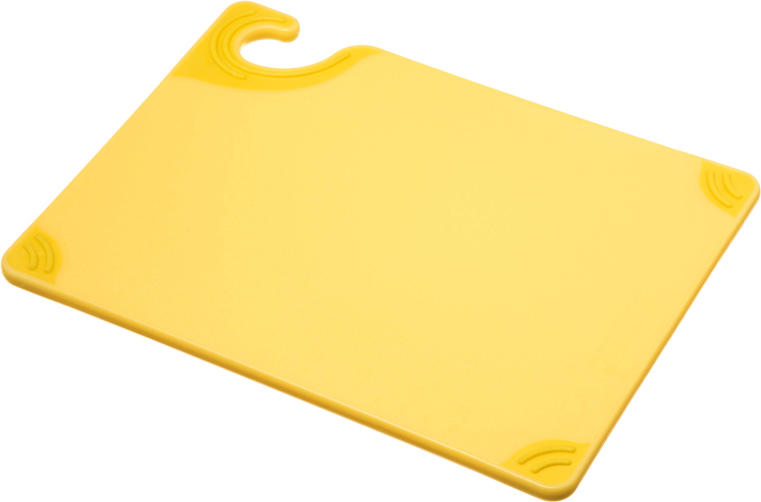San Jamar CBG912 Saf-T-Grip X-Pediter Co-Polymer Cutting Board, 12" Length x 9" Width x 3/8" Thick, Yellow