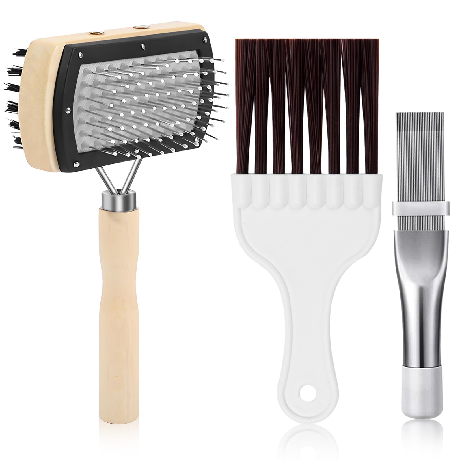 Photo 1 of CANIPHA 3Pcs Air Conditioner Condenser Fin Cleaning Brush Refrigerator Coil Cleaning Brush Supplies, Stainless Ac Coil Cleaner, Evaporator Coil Cleaner, Mini Split Cleaning Kit Fridge Cleaner Tool