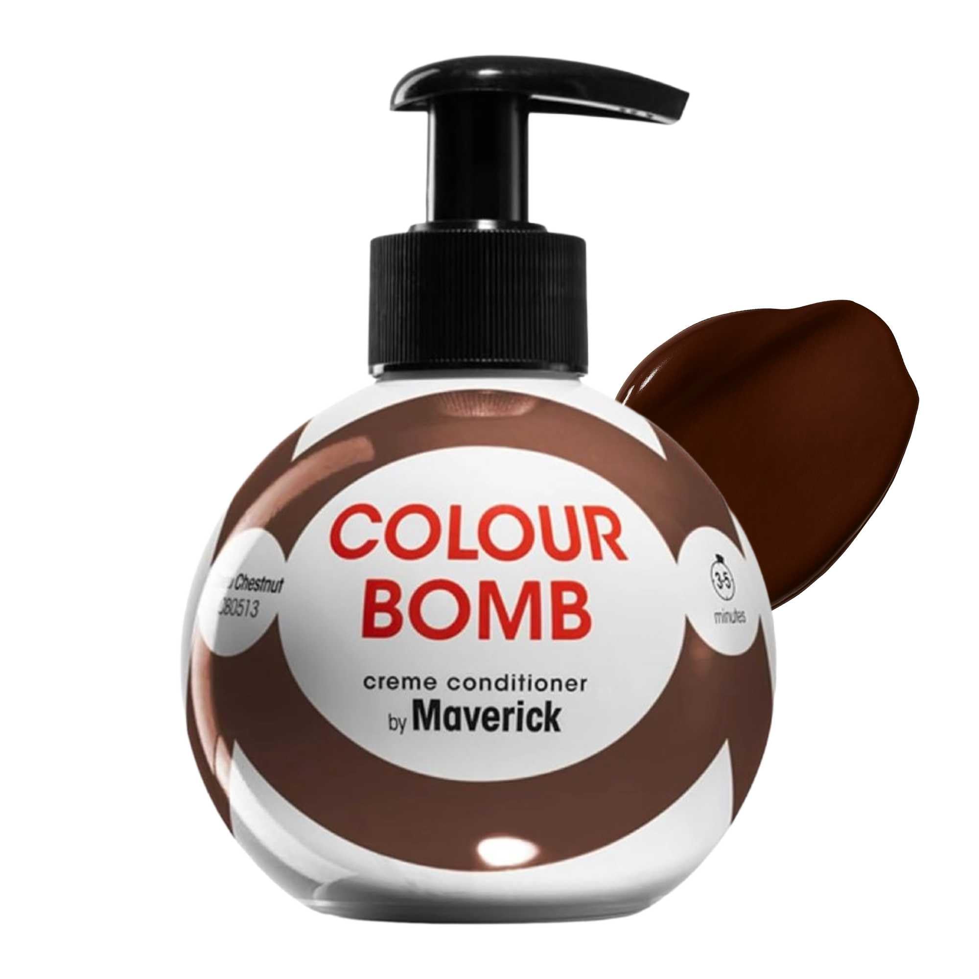 Colour Bomb by Maverick Deep Chestnut Hair Colour Depositing Conditioner 250ml – Vibrant Gloss & Shine, Softening & Nourishing Colour Refresh Treatment, No Mix, Vegan, Ammonia & Peroxide Free