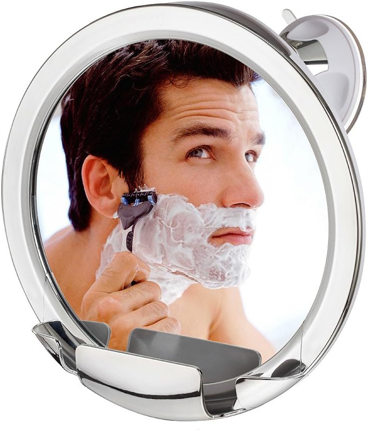 Cheftick Fogless Shower Mirror with Built-in Razor Holder, 360 Degree Rotating for Easy Mirrors Viewing, Advanced Locking Suction & Adjustable Arm, Shatter-proof, Guaranteed Not to Fog!