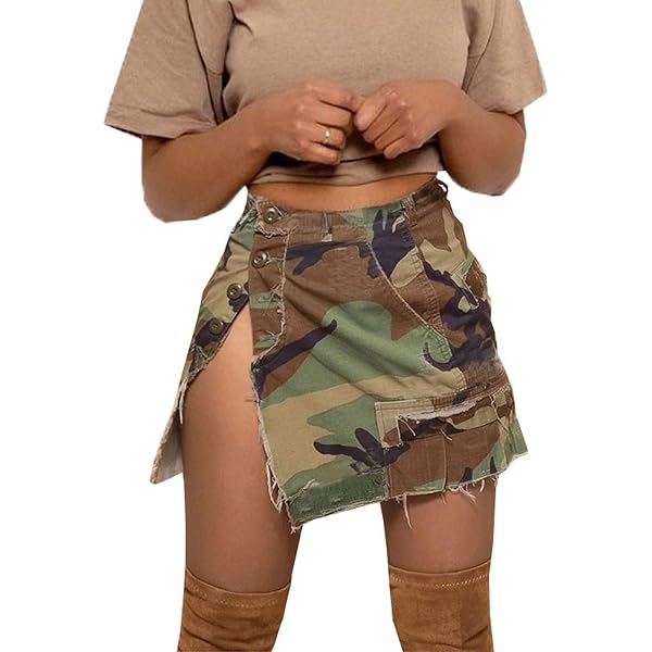 Mini jupe American Eagle femme 6 gris camouflage cargo