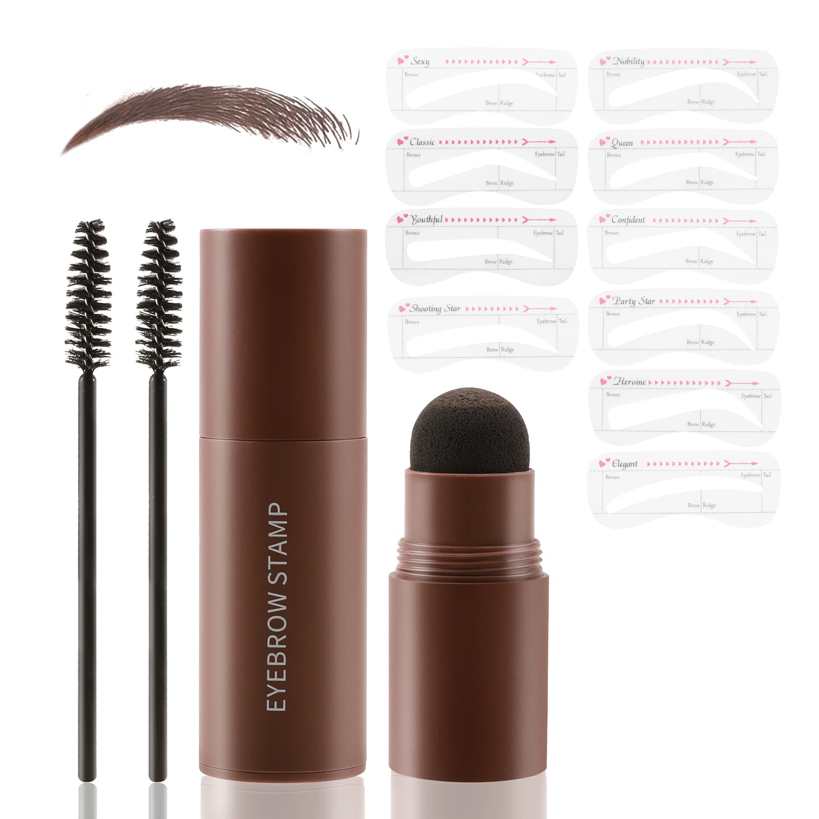 Boobeen Eyebrow Stamp, Eyebrow Stamp Stencil Shaping Kit, Eye Brow Filler Powder Long Lasting, Eyebrow Definer Makeup for Natural Brow