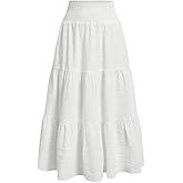 Floerns Girl's Floral Print Summer Layered Frill Trim Boho Long Skirt
