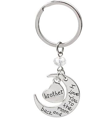 Kim Johanson Mond Schlüsselanhänger Silber 'Ich liebe dich bis zum Mond und zurück' inkl. Geschenkverpackung