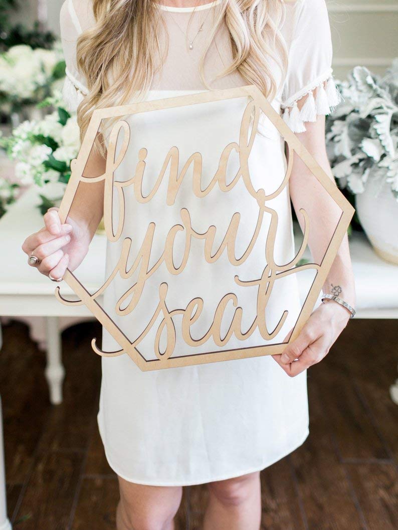 Amazon Com Find Your Seat Escort Card Wedding Sign Hexagon Or Circle Party Event Seating Chart Sign Modern Boho Wedding Decor Handmade