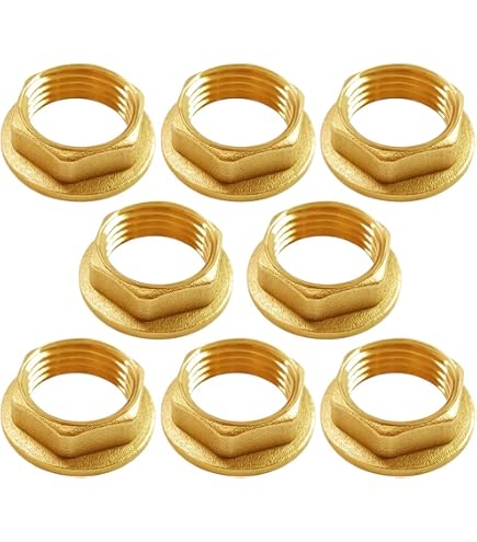 SJZBIN 4pcs Brass Lock Nuts Pipe Fitting 3/4 NPT Female Nut Gasket Flange Hex