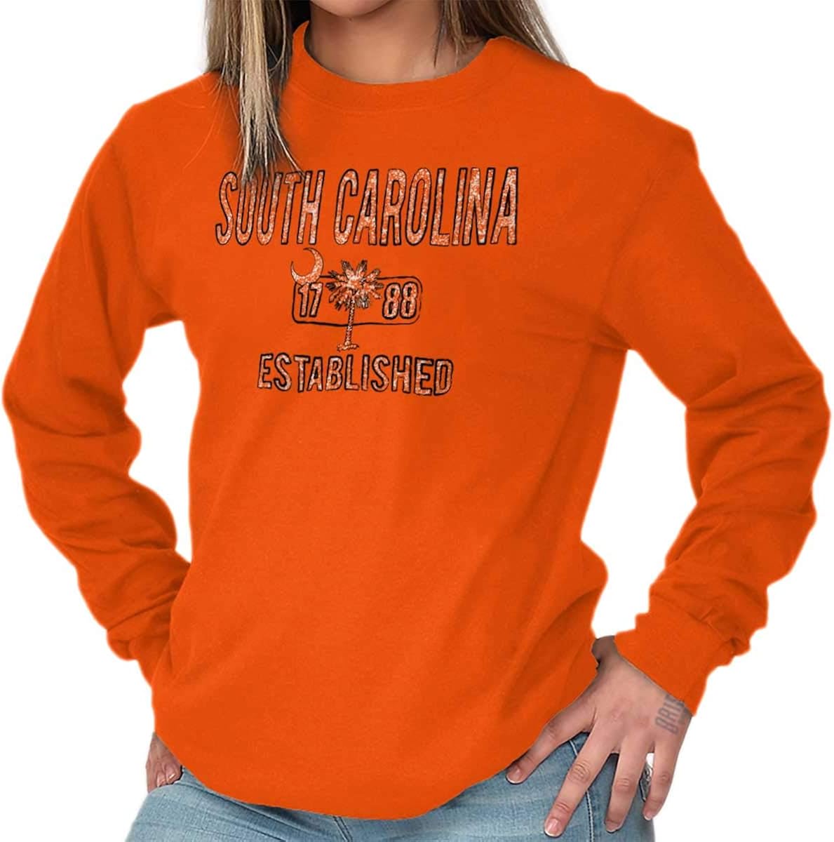 South Carolina Palmetto SC Flag Americana Long Sleeve Tee