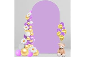 VLAKTEVEN 7.2 FT Arch Backdrop Cover, Wedding Arch Covers Stretchy Backdrop, Purple Spandex Arch Cover Birthday Chiara Arch Backdrop Stand Cover for Baby Shower Party Ceremony Decorations