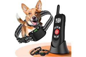HOWFATEAM Wireless Dog Fence, Portable Electric Fence for Dogs with Remote Training Collar, Magnetic Charging Base, Outdoor Pet Containmen System for Yards, Adjustable for Medium Large Dogs (for 2 Dogs)