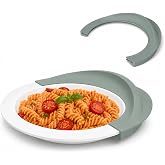 Silicone Plate Guard for Elderly, Plate Guards for Eating, Scoop Plate Aid, Parkinson Gadgets for Seniors, Curved Food Bumper for Shaky Hands, Reusable Dining Assist
