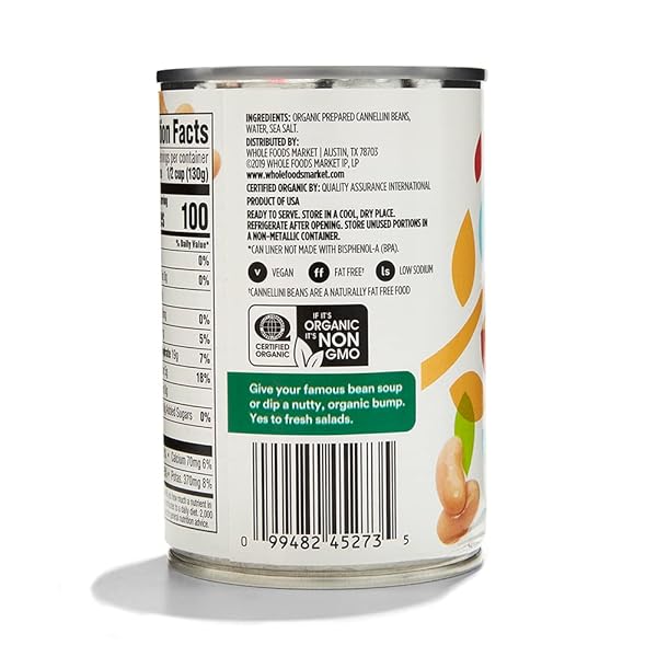 365 BY WHOLE FOODS MARKET, ORGANIC CANNELLINI BEANS, 15.5 OUNCE