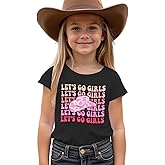 CM C&M WODRO Toddler Baby Girls Western Cowgirl T-Shirt Lets Go Girls Graphic Tee Shirt Kids Short Sleeve Rodeo Summer Tops