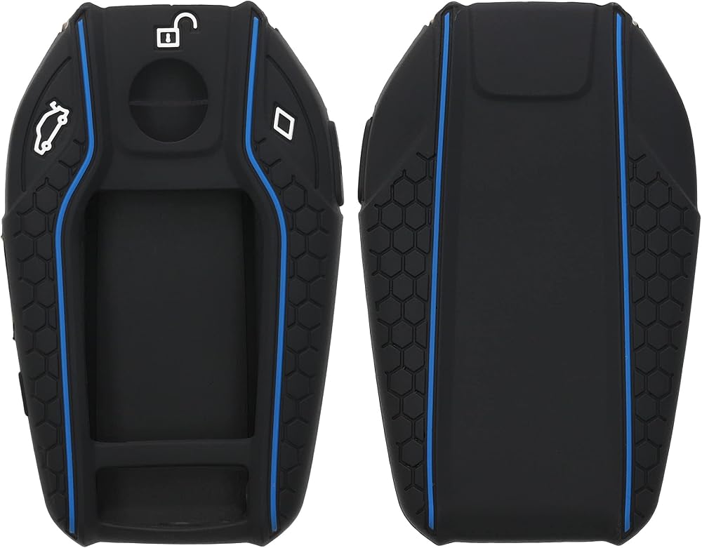 kwmobile Silicone Car Key Cover for BMW 7 5 X3 X4 X5 i8 6 GT - Black/Blue