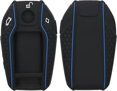kwmobile Silicone Car Key Cover for BMW 7 5 X3 X4 X5 i8 6 GT - Black/Blue