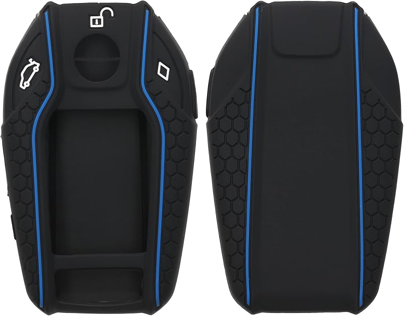 kwmobile Silicone Car Key Cover for BMW 7 5 X3 X4 X5 i8 6 GT - Black/Blue