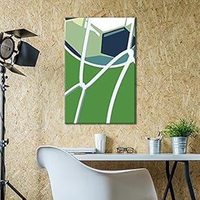 Canvas Wall Art Sports Theme - Soccer The Net Green Background - Giclee Print Gallery Wrap Modern Home Art Ready to Hang - 12x18 inches