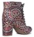 Lace Up Multicolor Embroidered High Heel Ankle Bootie – Ezra