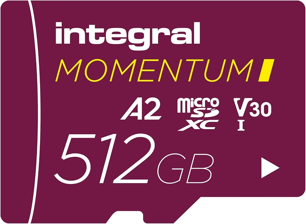Integral Momentum I 512GB microSDXC Card U3 V30 A2 4K Waterproof Rugged