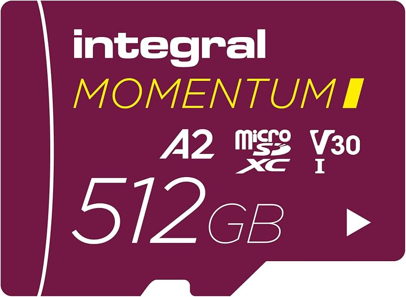 Integral Momentum I 512GB microSDXC Card U3 V30 A2 4K Waterproof Rugged