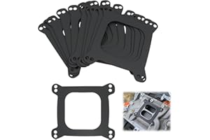 TNJPSEK 10 Pcs Square Bore 4BBL Carburetor Mounting Gaskets, Carburetor Base Gaskets Compatible with Holley 4150 4160 Edelbrock 1406 1405 1409 SBC BBC 350 454 302 351 Engine Repair Rebuild