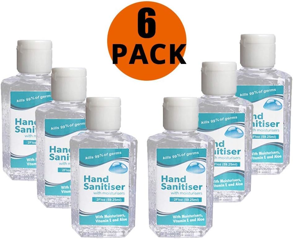 Dafuz Gel Hand Sanitizer, 60ML No Washing Hand Sanitizer Advanced Antibacterial Hand Sanitizer Gel for Kids and Adults, Hand Sanitizer Gels Travel Size (6PCS)