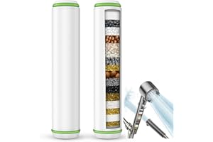 Pweran Shower Filter for Handheld Shower Head, 2 Pack 18 Stage Replacement Filters for Hard Water Remove Chlorine and Harmful Substances